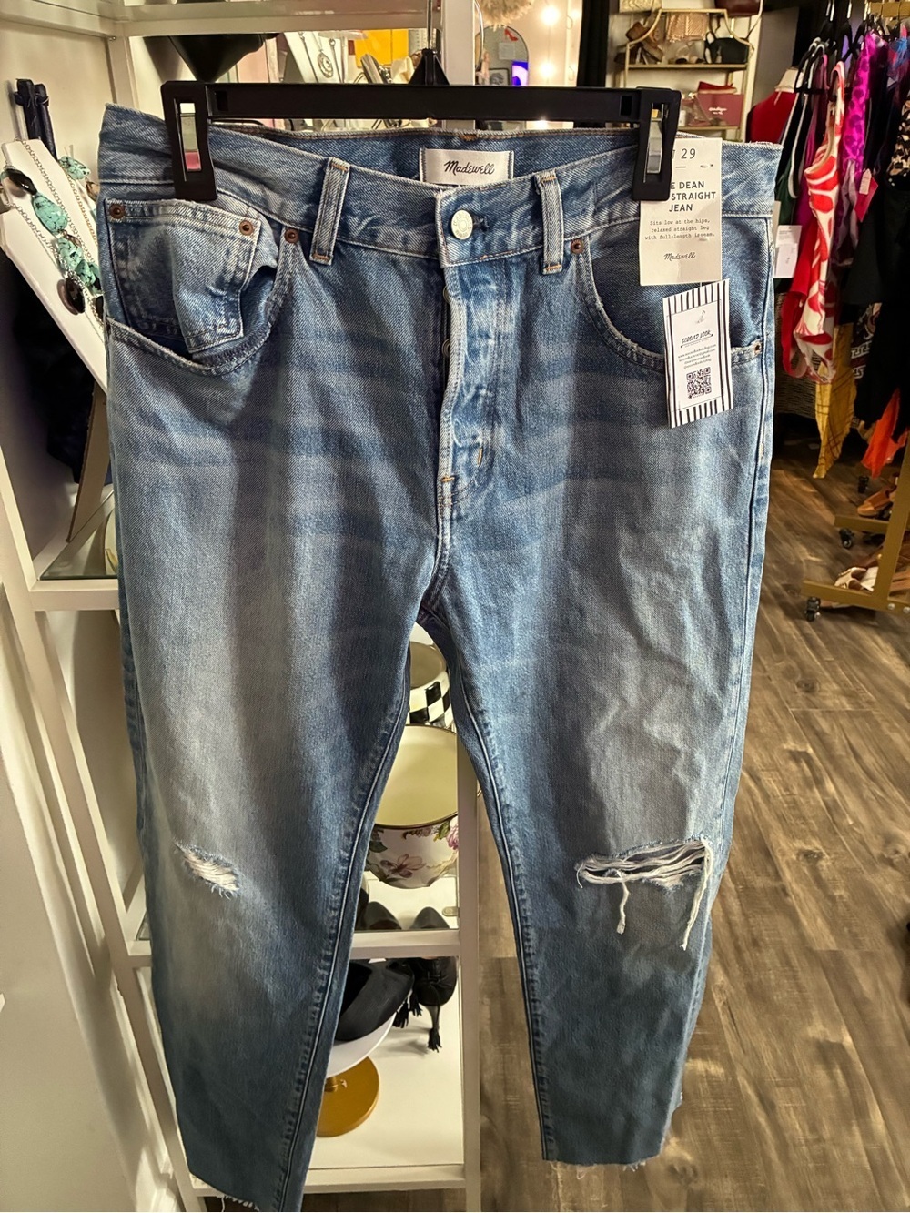 Madewell the dean east straight Distressed Jeans size 29 NWT
